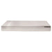 Omcan 20180 plate warmer, flat rectangular stainless steel heated countertop surface, angled front view