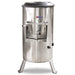 Omcan 20367 electric 55 lb potato peeler with tall stainless steel drum, front discharge door and three legs