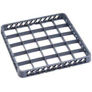 Omcan 33873 grey polypropylene 25 cup dishwasher rack extender with open grid dividers to add height to a rack