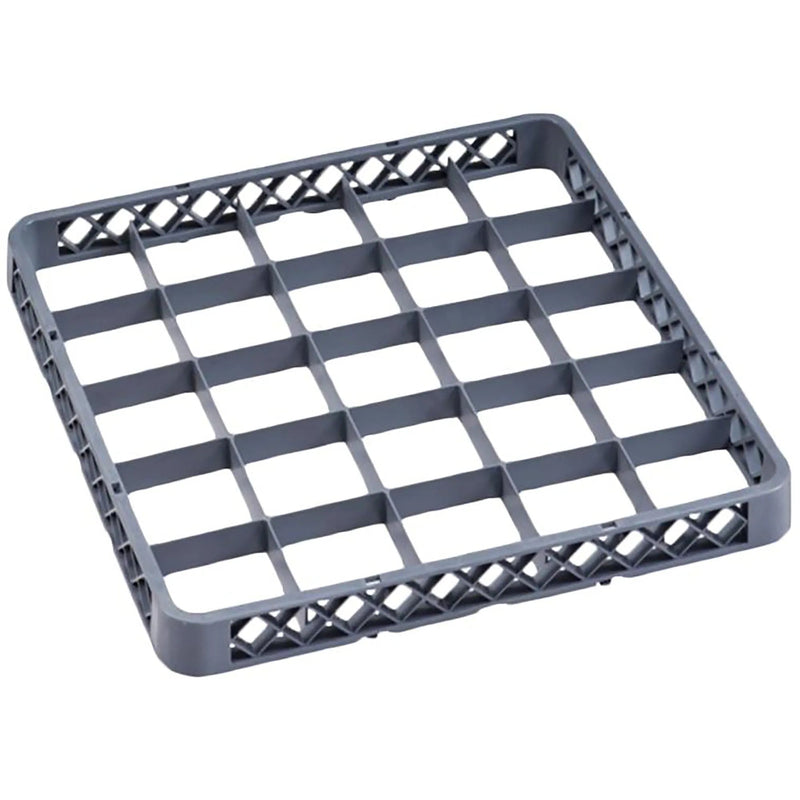 Omcan 33873 grey polypropylene 25 cup dishwasher rack extender with open grid dividers to add height to a rack