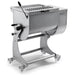 Omcan 37450 heavy duty electric meat mixer, 176 lb capacity, 220V, stainless steel tub with safety grate on casters