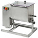 Omcan 37459 stainless steel electric meat mixer, 66 lb capacity, 1 HP, 110V, clear lid and tilting tub on stand