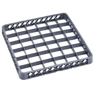 Omcan 37876 grey polypropylene 36 cup dishwasher rack extender with open grid dividers to add height to a rack