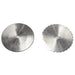 Omcan 40280 electric kebab slicer replacement blades, one smooth and one serrated round stainless steel blade