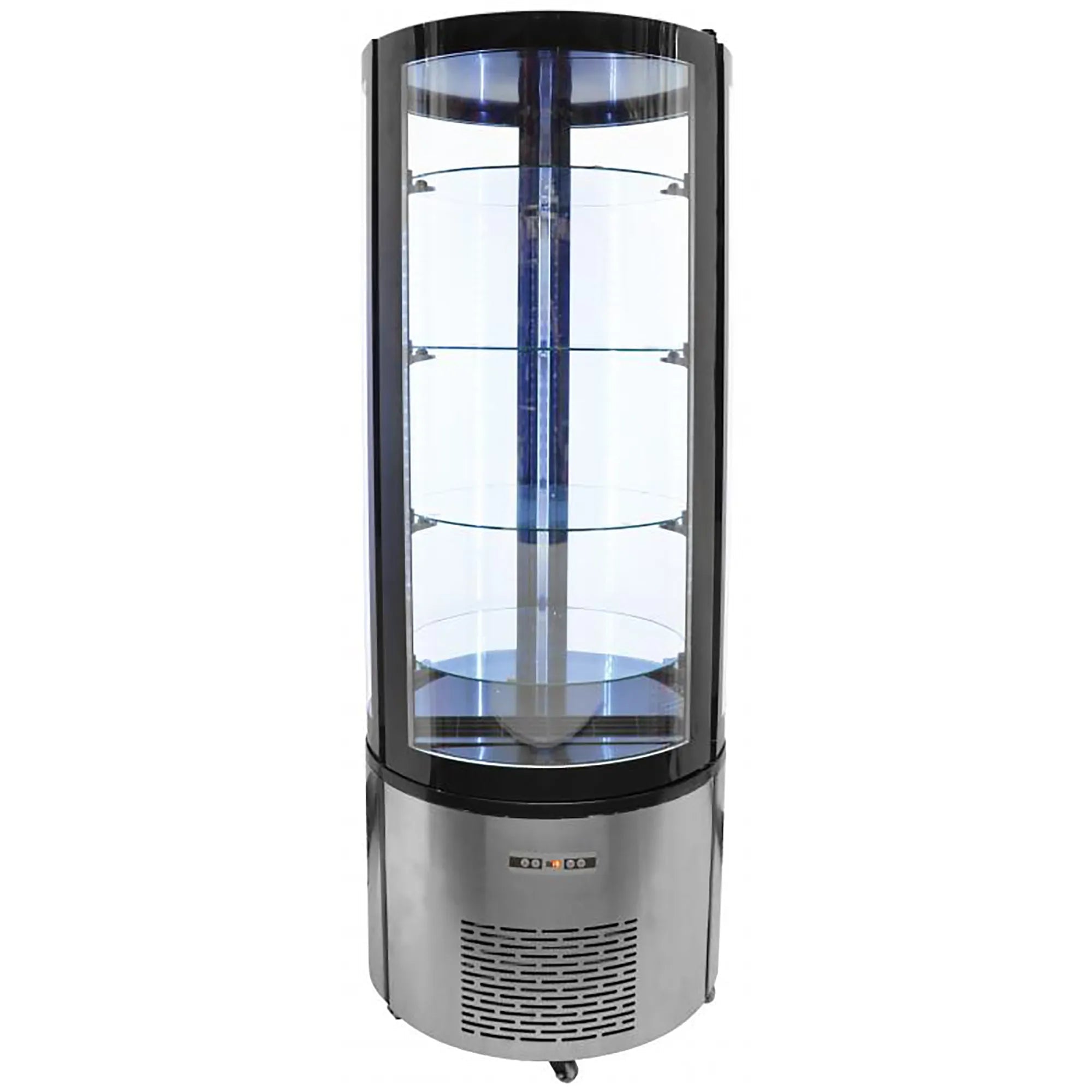 Omcan 40440 Round Glass 4 Tier 27" Refrigerated Cake Display Case-Phoenix Food Equipment
