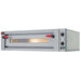 Omcan 40637 Fuoco Series electric 28-inch single deck countertop pizza oven, 220V, stainless steel with red handles