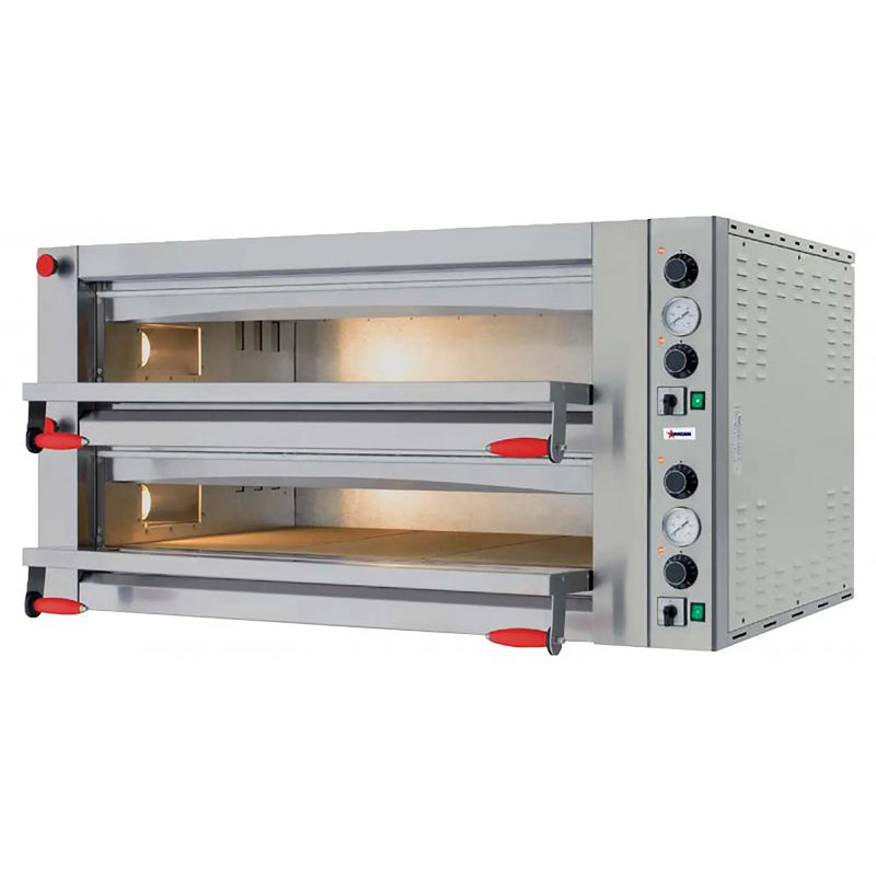 Omcan 40638 Fuoco Series Electric 28" Double Deck Counter Top Pizza Oven - 220V-Phoenix Food Equipment