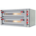 Omcan 40641 Fuoco Series electric 41 x 28 inch double deck countertop pizza oven, 220V, angled right view