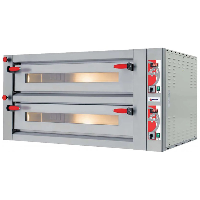 Omcan 40641 Fuoco Series Electric 41" x 28" Double Deck Counter Top Pizza Oven - 220V, Various Options-Phoenix Food Equipment