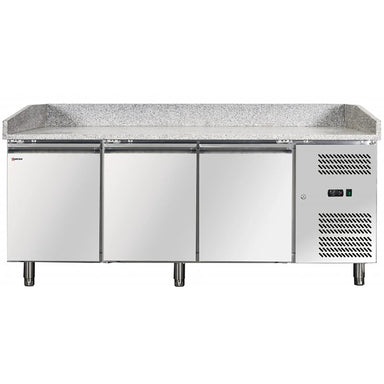 Omcan 41145 Triple Door 80" Granite Top Refrigerated Pizza Prep Table-Phoenix Food Equipment