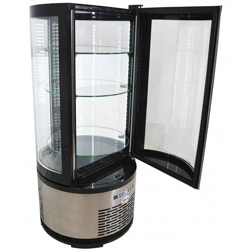 Omcan 41466 Round Glass 3 Tier 19" Refrigerated Cake Display Case-Phoenix Food Equipment
