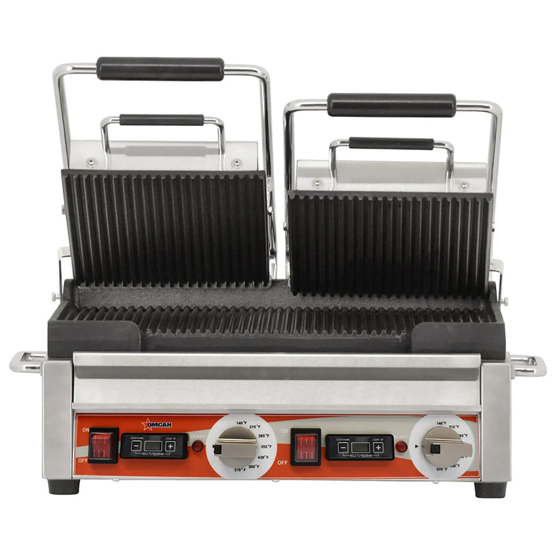 Omcan 42913 Double Large 10" x 18" Panini Grill - 220V, Various Configurations-Phoenix Food Equipment