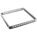 Omcan 43504 grey polypropylene open dishwasher rack extender with lattice sides and no dividers, angled view