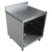 Omcan 44596 stainless steel 24-inch wide glass rack cabinet with perforated drainboard top and open front