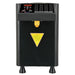 Omcan 44645 automatic fructose dispenser, black cabinet with digital keypad controls and warning label, front view