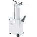 Omcan 45950 hydraulic 26 lb sausage stuffer, 120V, stainless steel cylinder and cabinet on wheels, angled right view