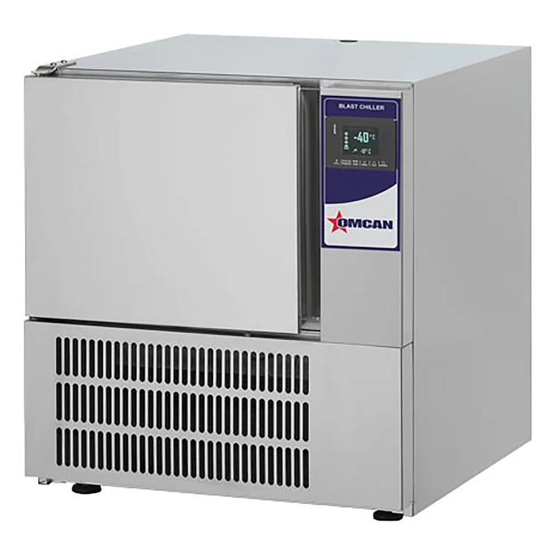 Omcan 46671 220V blast chiller/freezer for 3 full size steam table pans in stainless steel with digital controls