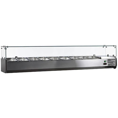 Omcan 46680 Refrigerated 79" Topping Rail with Glass Sneeze Guard-Phoenix Food Equipment