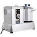 Omcan 47083 9 qt bowl cutter processor, angled view showing the vented motor housing, controls and bowl handle