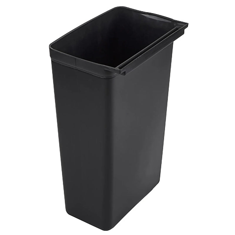 Omcan 47129 tall black plastic refuse bin with hanging lip for 24183 and 43069 utility carts