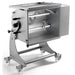 Omcan 47134 heavy duty electric meat mixer, cutaway view through the stainless steel tub showing twin mixing paddles