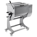 Omcan 47134 heavy duty electric meat mixer, 110 lb capacity, 220V, stainless steel tub with safety grate on casters