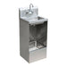 Omcan 47246 stainless steel combination wall mounted hand sink with mop sink below, angled view with faucet