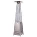 Omcan 47879 pyramid patio heater in stainless steel with glass flame tube, top reflector and square base