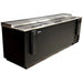 Omcan 50041 commercial 95-inch horizontal bottle cooler in black with stainless steel top and three sliding lids