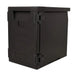 Omcan 80634 full-size insulated food carrier with 58.5L capacity, black body with front panel and latches