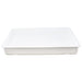 Omcan 80889 white polypropylene pizza dough proofing box, shallow size option shown empty, angled view