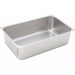 Omcan 80907 stainless steel 6-inch deep full size spillage pan with rolled rim, angled view of the empty pan