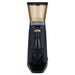 Omcan Santos 44637 automatic coffee grinder in black with tinted bean hopper, straight front view