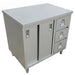 Omcan stainless steel closed dish cabinet with drawers, sliding doors and three drawers, option without backsplash