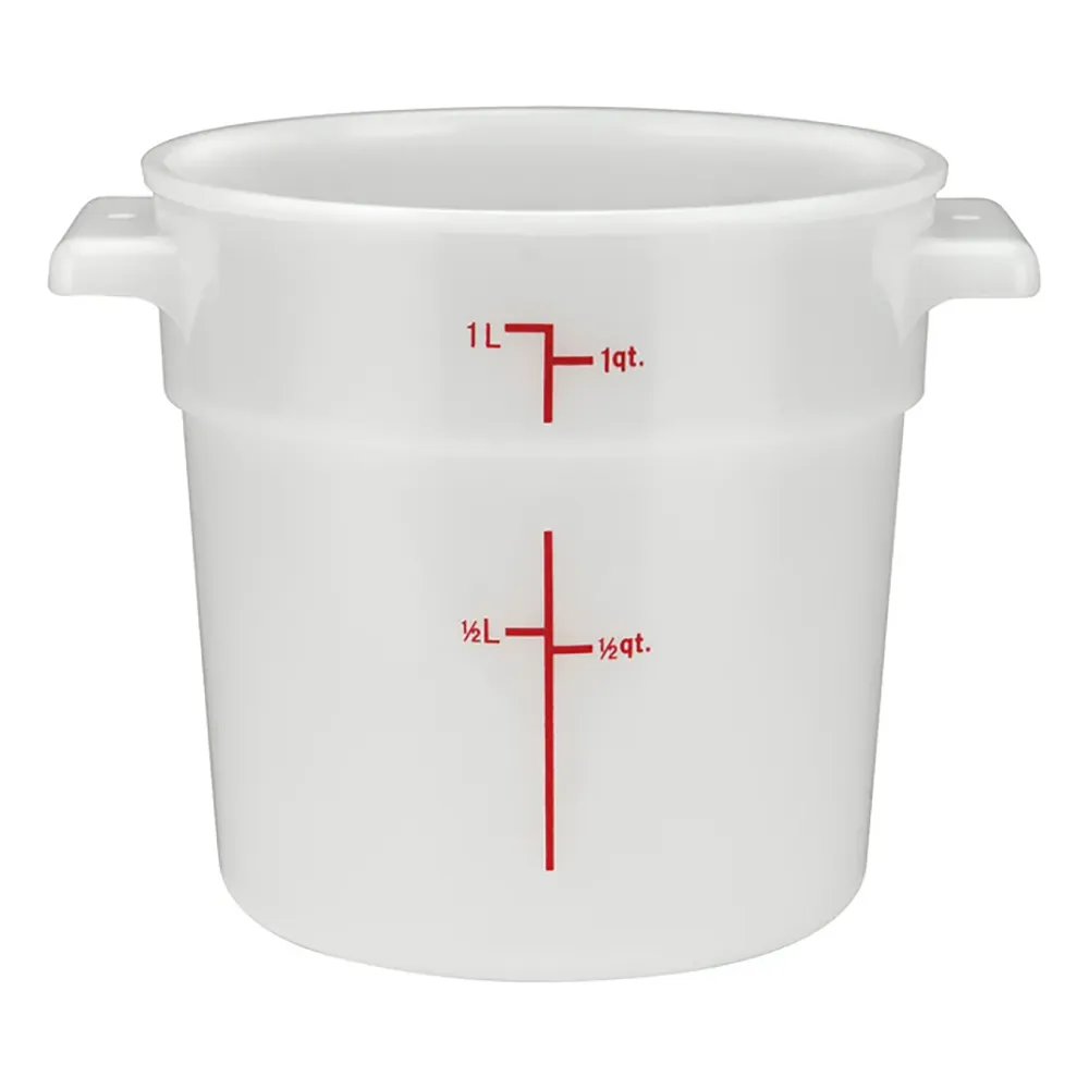 Omcan White Polypropylene Round Storage Container - Various Sizes-Phoenix Food Equipment