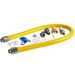 Phoenix commercial quick disconnect gas hose kit, yellow gas hose with quick disconnect, restraint cable and fittings