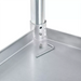Phoenix ECONOMY 18 gauge stainless steel work table, leg seated in the undershelf socket with hex key