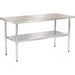 Phoenix ECONOMY 18 gauge 430 stainless steel work table, longer size with flat top and undershelf