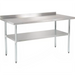 Phoenix ECONOMY 18 gauge stainless steel work table with backsplash, longer size option, front angle