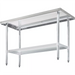 Phoenix ECONOMY 18 gauge stainless steel work table shown with see-through top to reveal under-top bracing