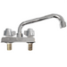 Phoenix EGNDF-8 economy deck mount faucet with brass supply shanks under the chrome base, front view