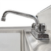 Phoenix EGNDF-8 economy deck mount faucet installed on a stainless steel drop-in sink ledge, side angle view