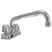Phoenix EGNDF-8 economy deck mount faucet for drop-in sink, chrome twin handle faucet with swing spout, angled view