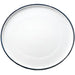 Phoenix Milford white ceramic plate with dark blue rim band, top-down view of the second size option