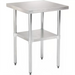 Phoenix PREMIUM 16 gauge 304 stainless steel work table, compact square size with undershelf, angled view