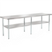 Phoenix PREMIUM 16 gauge 304 stainless steel work table, extra long size with six legs and undershelf