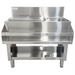 Phoenix SPCMU Series stainless steel cocktail mix sink with twin ice bins and front speed rail, front view