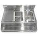 Phoenix SPCMU Series cocktail mix sink, top view of the drainboard, ice bin and sink bowl in stainless steel