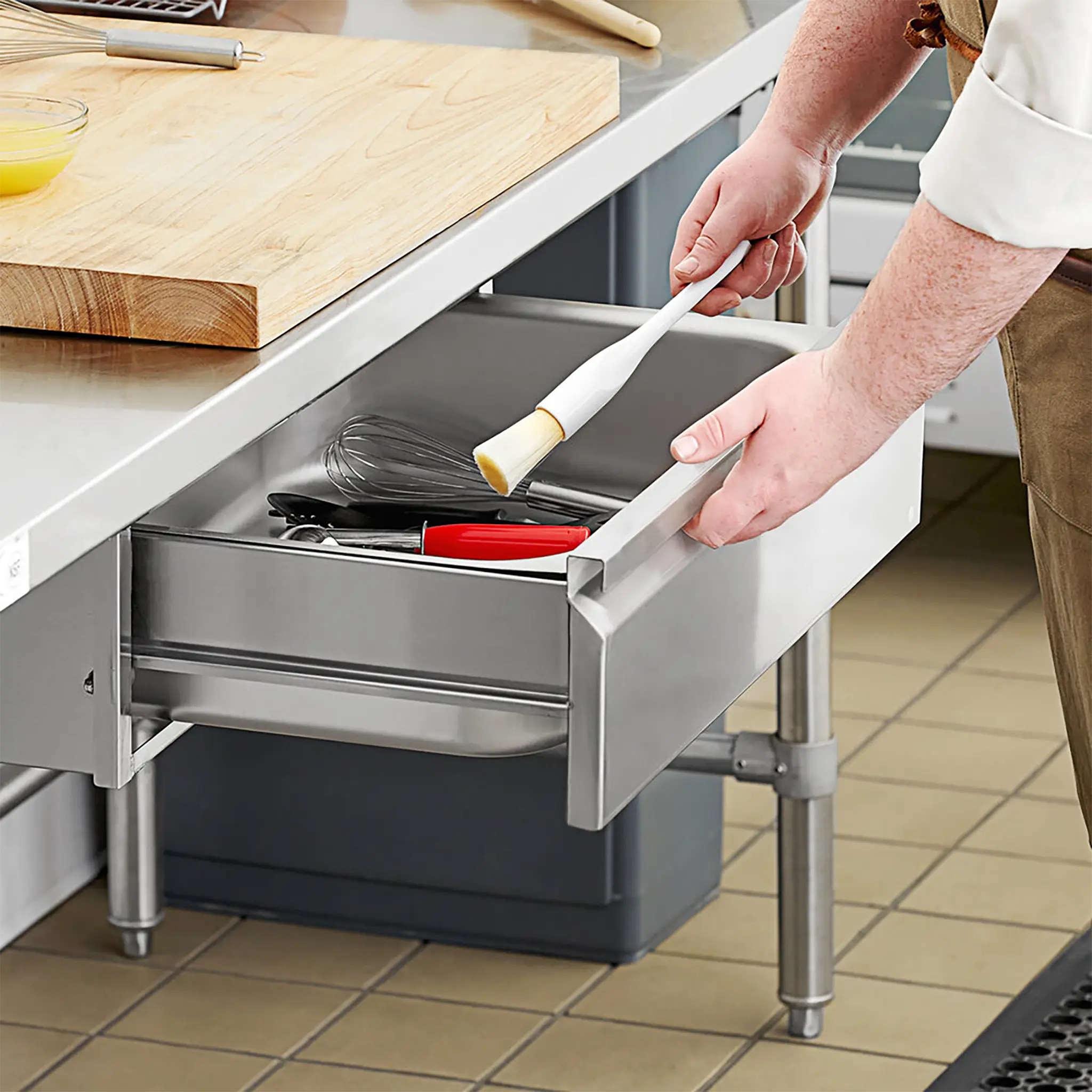 Phoenix TDR Stainless Steel Work Table Drawer - Fits 24" & 30" Deep Tables-Phoenix Food Equipment