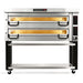 PizzaMaster PM113 63-inch electric deck pizza oven, double deck configuration on black stand with casters